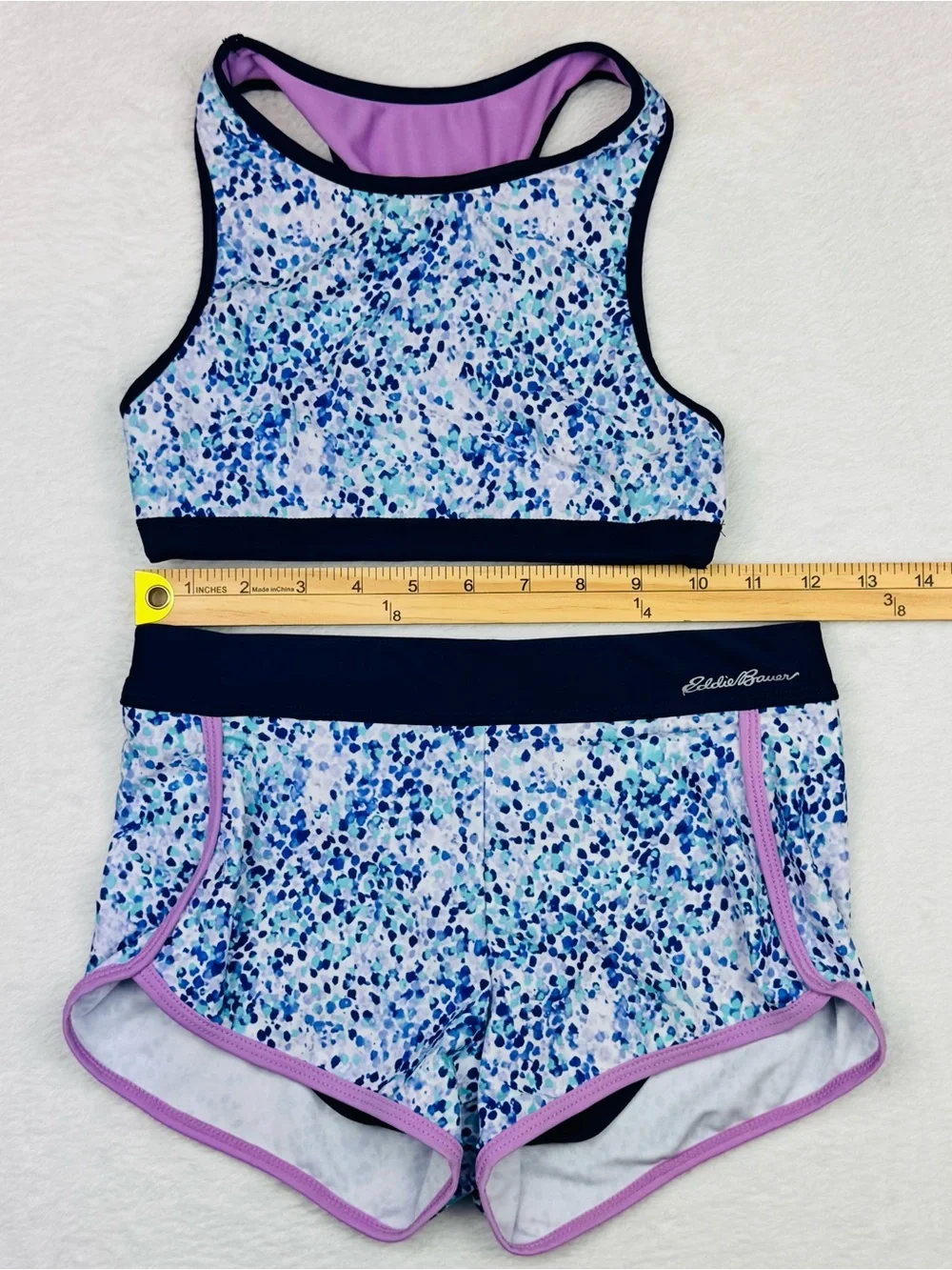 Eddie Bauer 2 piece set. Reversible Swim Top. Coverup shorts. Girls size S (7/8)